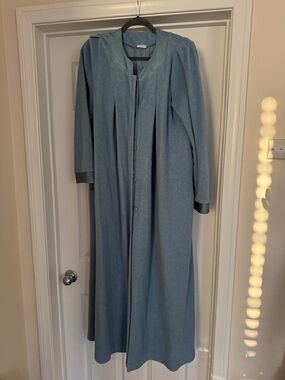La Perla Pale Blue Long Nightgown with Button Front